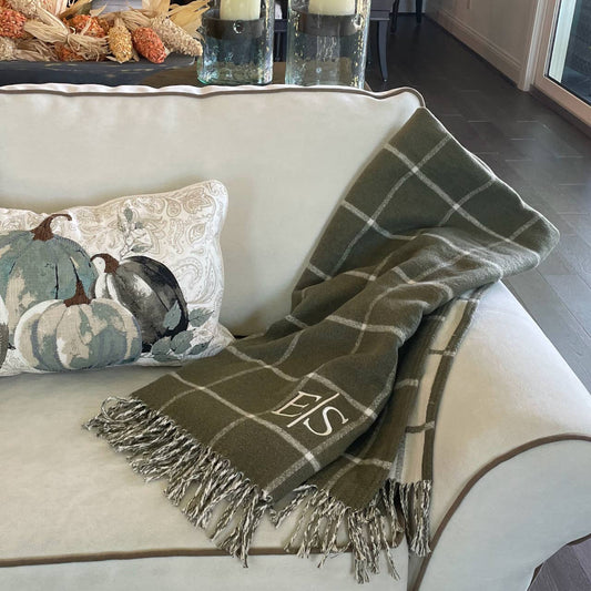 406 Double Face Cotton Window Pane Throw with Fringes