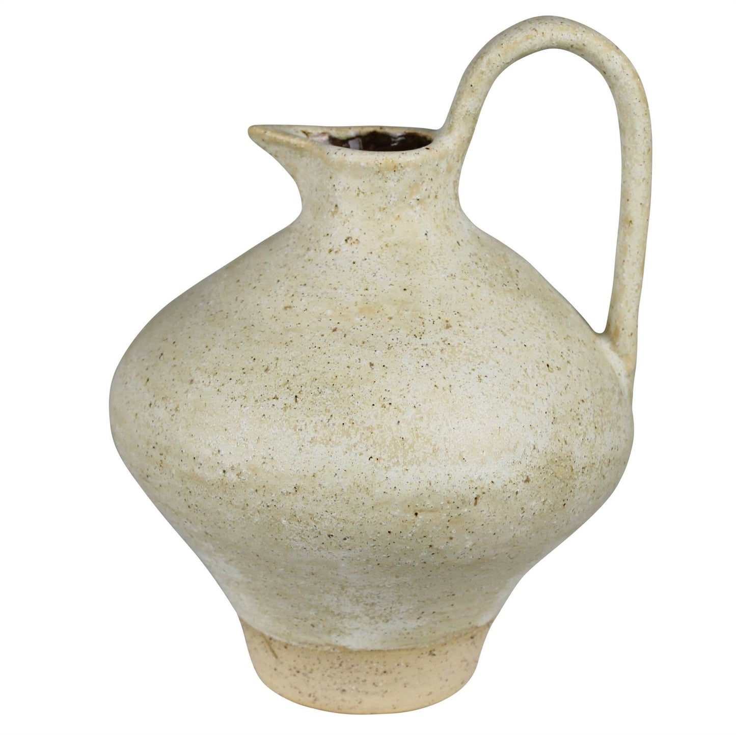 Umbria Pitcher with Tall Handle, Ceramic, White - Lrg