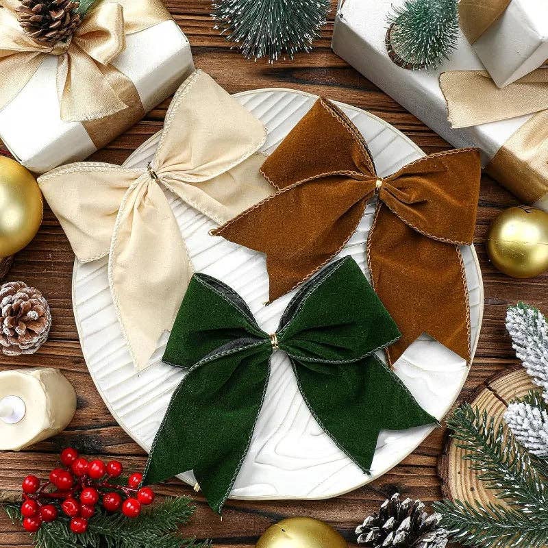 Suede Holiday Bows (Set of 12)