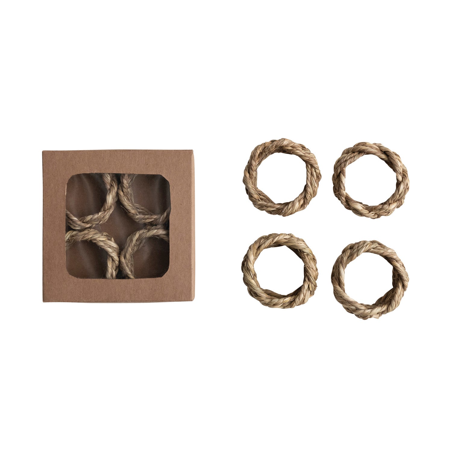 27 South Braided Seagrass Napkin Rings