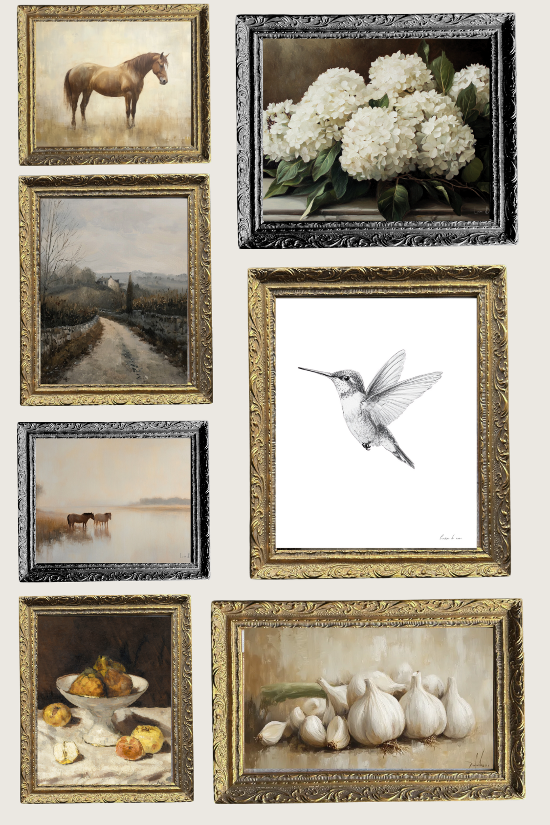 Fall Landscape | French Country Black Framed Art