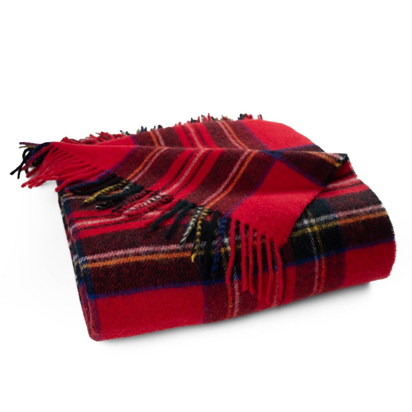 Highland Tweeds Shetland Lambs Wool Throw - Royal Stewart ~