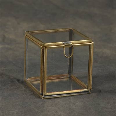 Pierre Demi Leaded Glass Box - Small - Brass