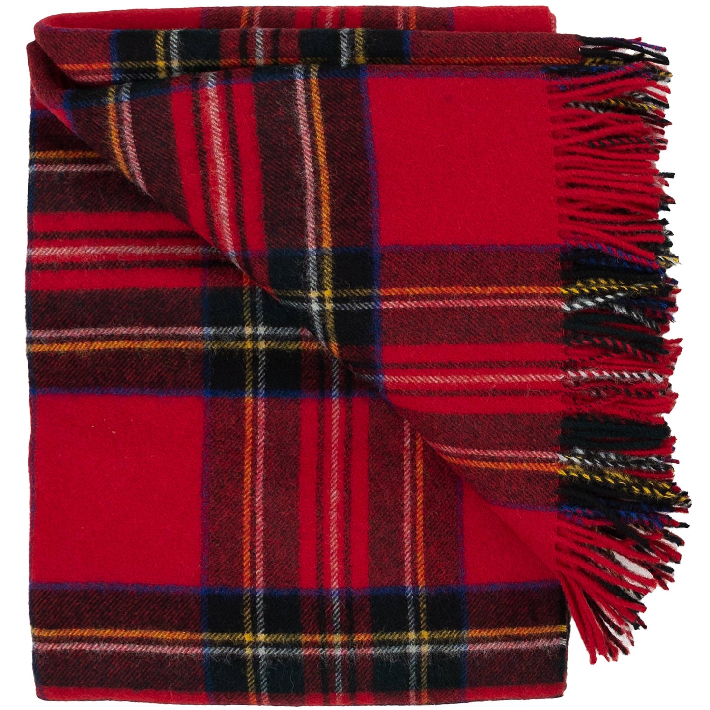 Highland Tweeds Shetland Lambs Wool Throw - Royal Stewart ~