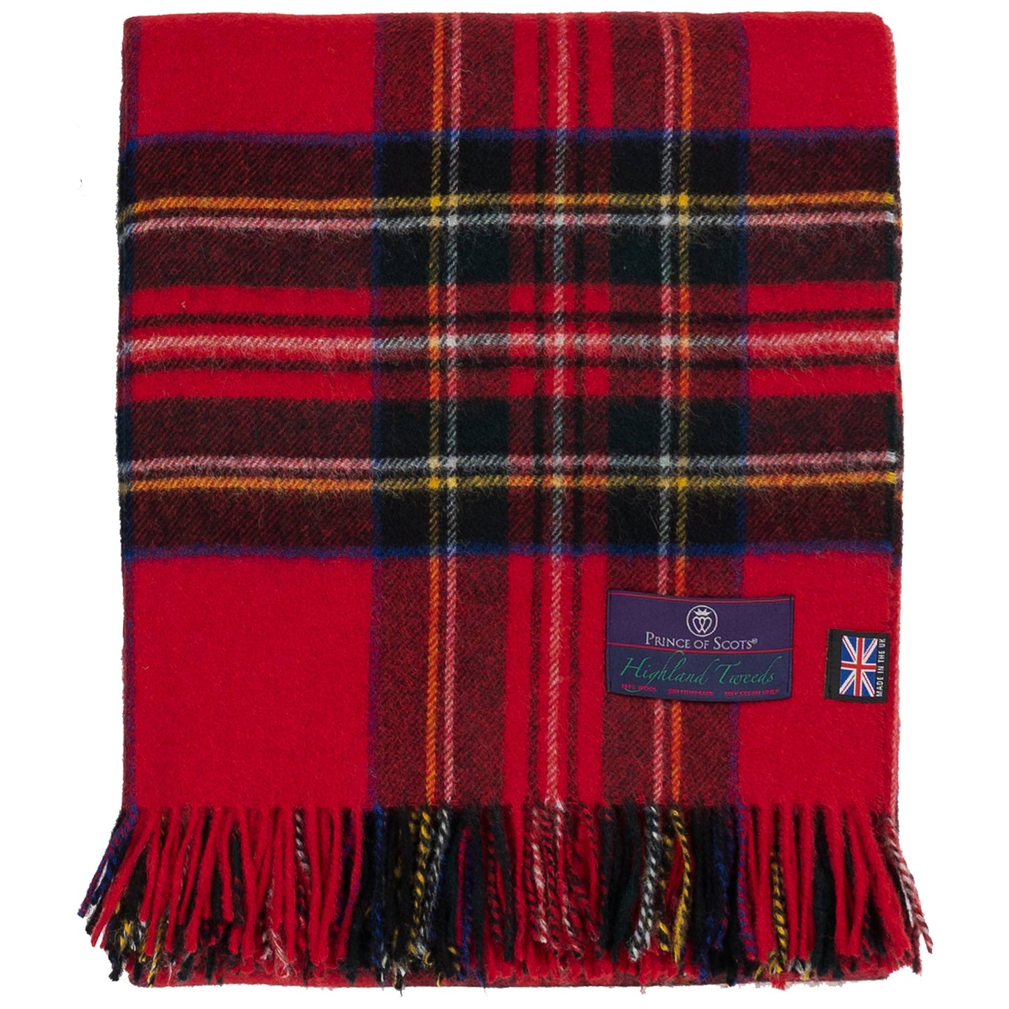 Highland Tweeds Shetland Lambs Wool Throw - Royal Stewart ~