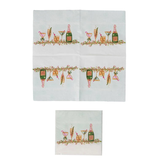Cocktail Napkins w/Holiday Cocktails