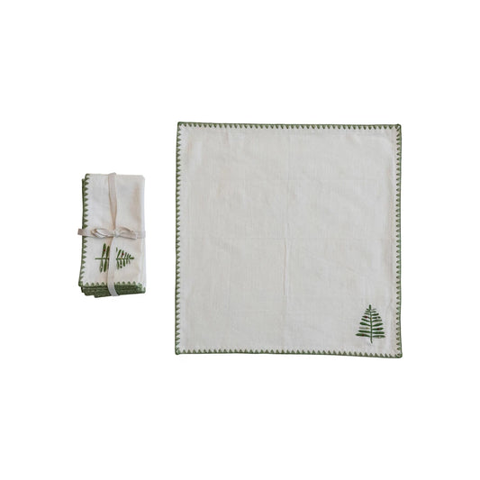 Cotton Napkins w/Embroidered Tree