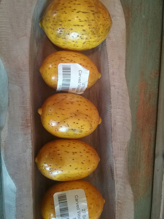 Carved Wooden Lemon