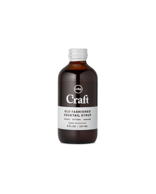 Craft Old Fashioned Cocktail Mixer Syrup 8oz: Amber Bottle, Metal Cap, Matte Seal