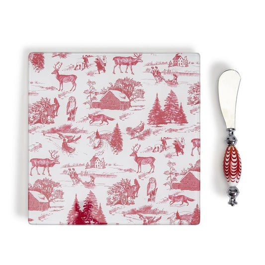 Winter Toile 2 PC Cheese Serving Set