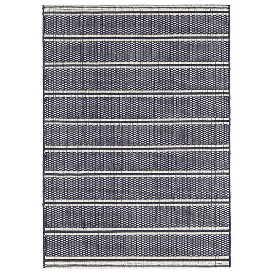 Archer Navy Woven Cotton Rug - 2'x3'