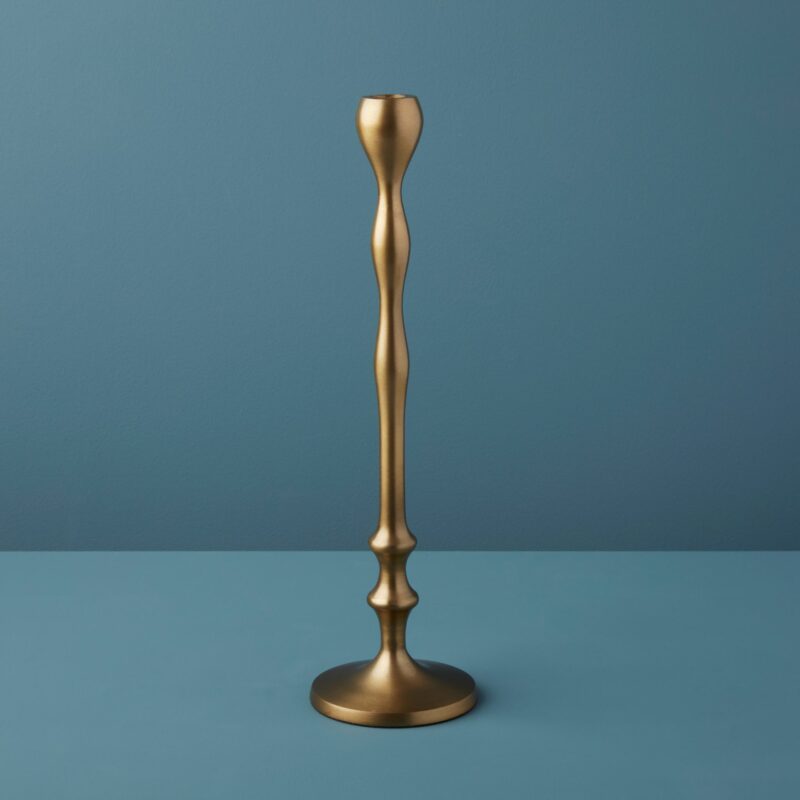 Belsana Aged Bronze Trumpet Candle Holder