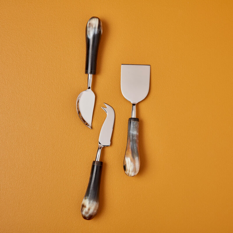 Horn & Stainless Cheese Set