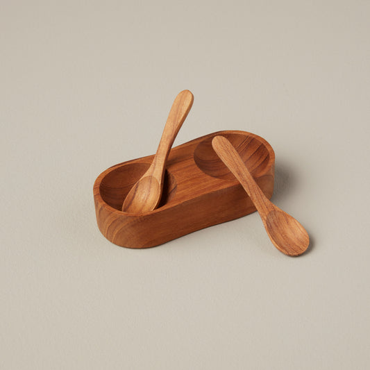 Teak Salt & Pepper Cellar