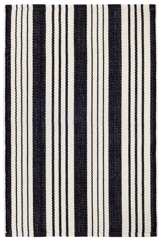 Birmingham Black Woven Cotton Rug - 2'x3'