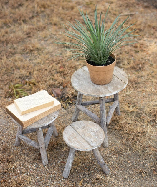 Recycled Wooden Display Stools (set of 3)