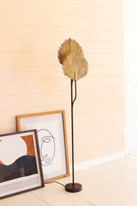Floor Lamp w/ Antique Gold Leaves
