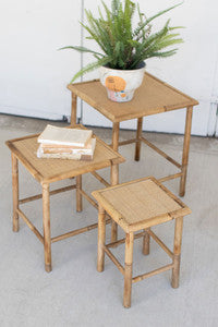 Bamboo Nesting Tables - Set of 3