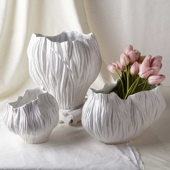 White Piriform Vases