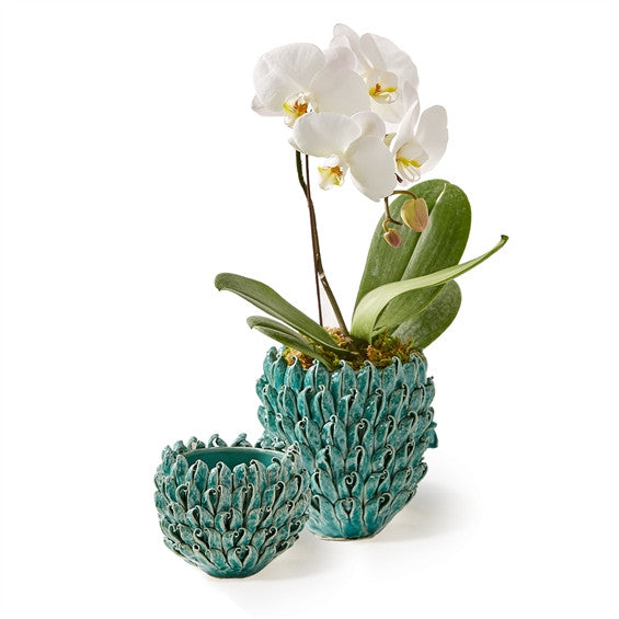 Turquoise Petal Vases