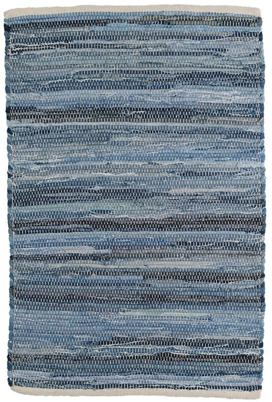 Denim Rag Woven Cotton Rug - 2'x3'