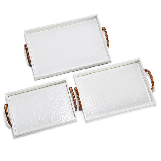 White Crocodile Decorative Trays