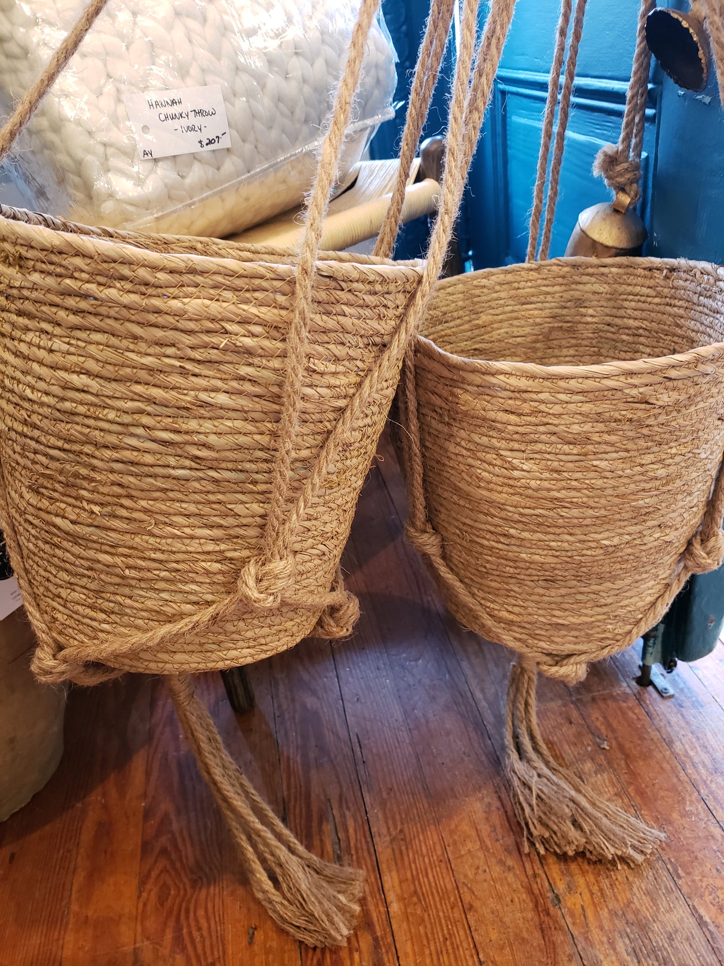 Natural Basket with Jute Hanger