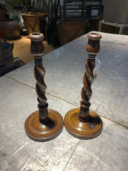 Vintage Barely Twist Candle Sticks (set of 2)