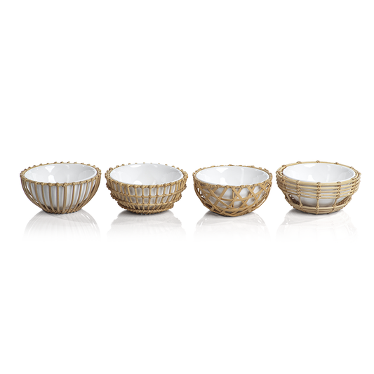 Wicker & Bamboo Condiment Bowl