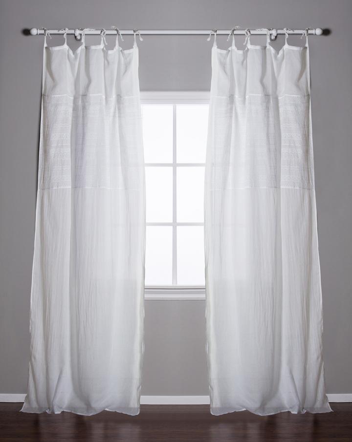 Olivia Curtain Panel, White