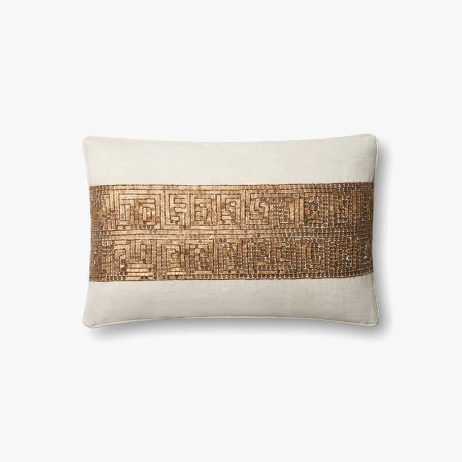 Ivory and Gold Pillow