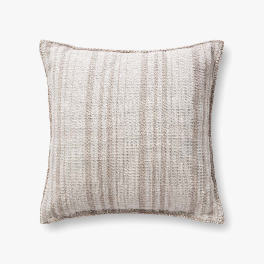 Ivory/Beige Striped Pillow