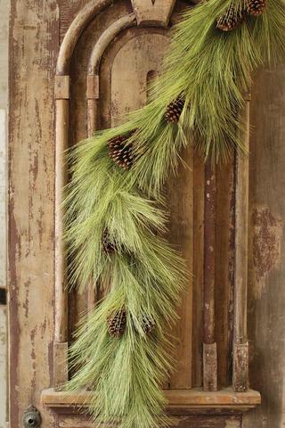 6' Pine Garland w/ Cones