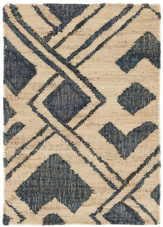 Zinnia Blue Woven Jute Rug - 5'x8'