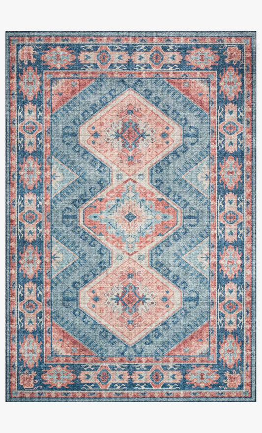 Skye Rug Collection - Turquoise/Terracotta (03)
