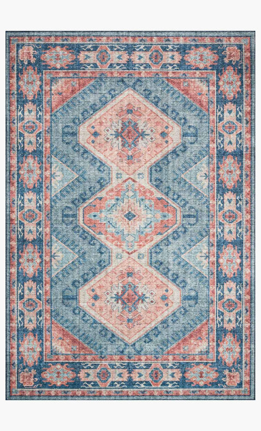 Skye Rug Collection - Terracotta/Blue