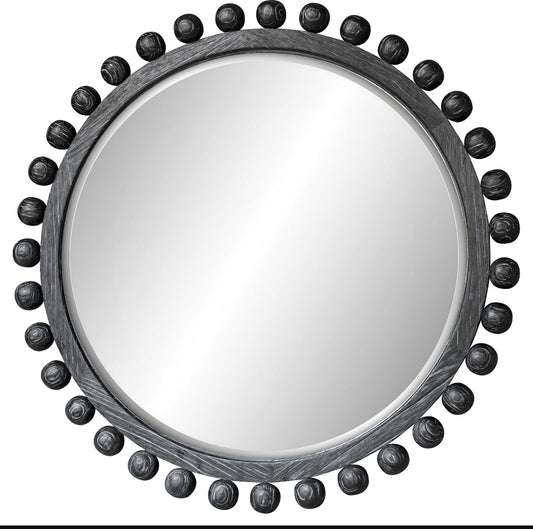 Brianza Round Mirror - Ebony