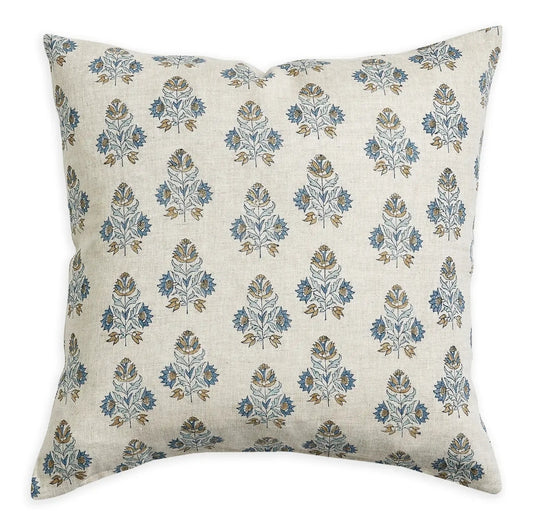 Ankara Fresh Azure Linen Pillow