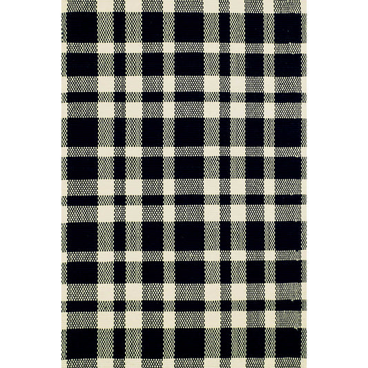 Tattersail Black/Ecru Woven Cotton Rug - 2'x3'