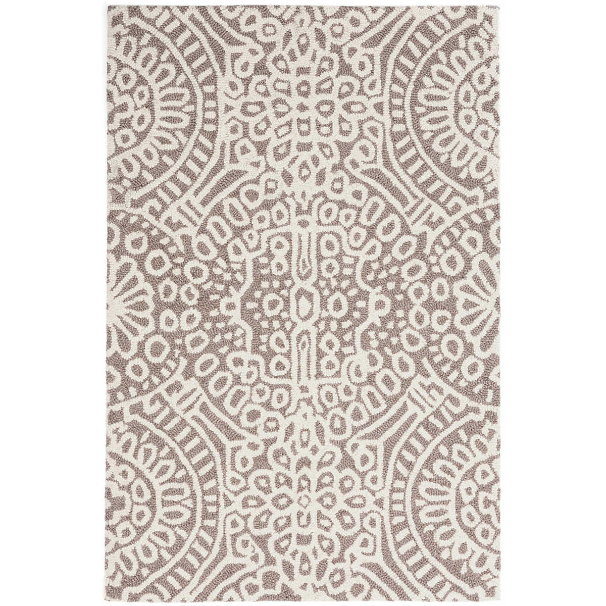 Temple Taupe Wool Micro Hooked Rug - 6'x9'