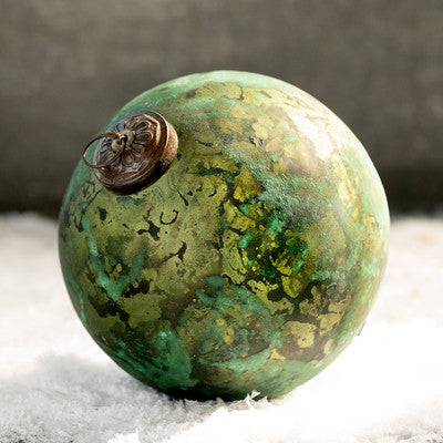 Green Marble Finish Ornament - Large