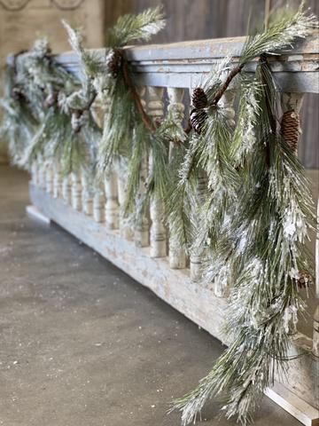 9" Silver Fir Rope Garland