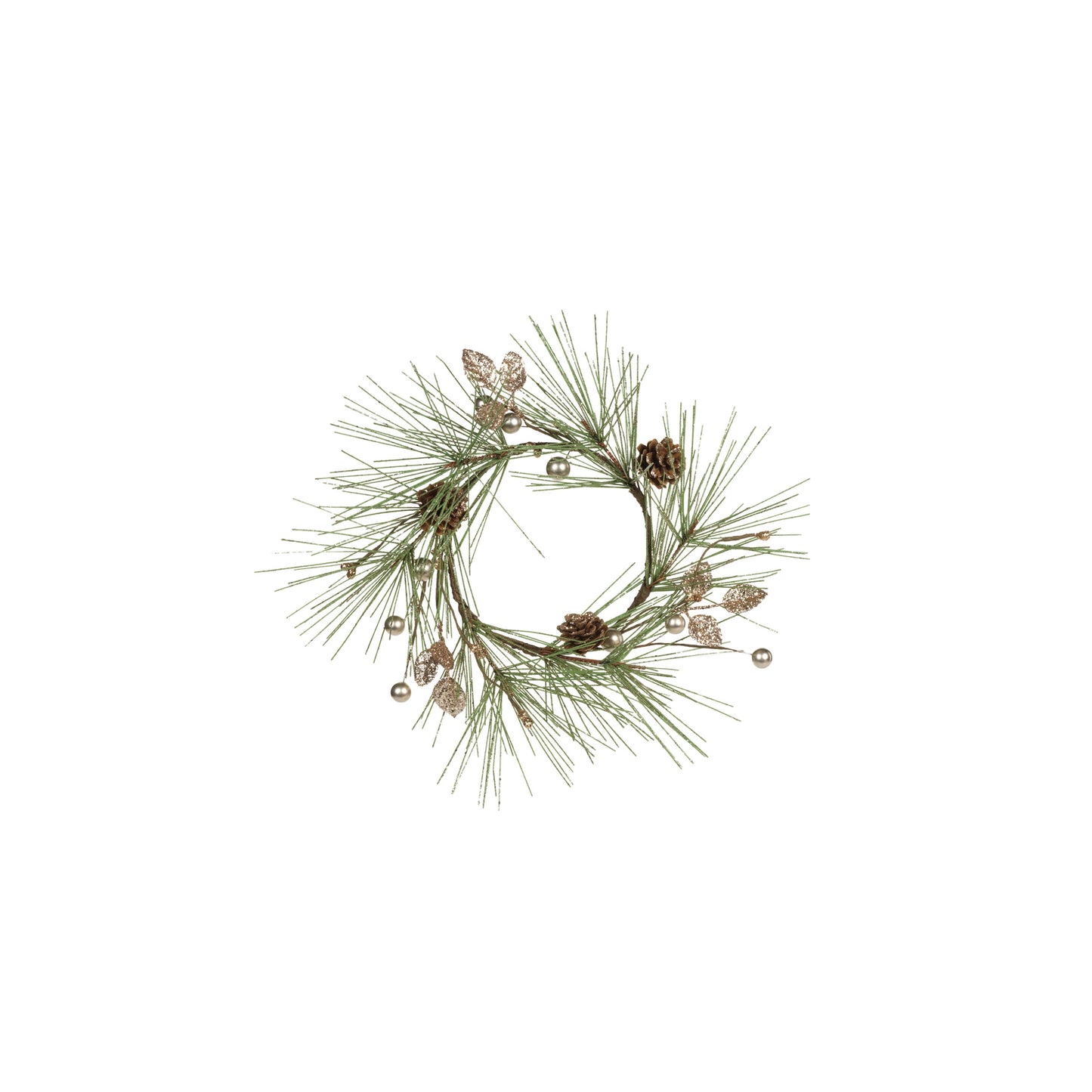 Pine Tree Wreath w/Glitter Ponecones