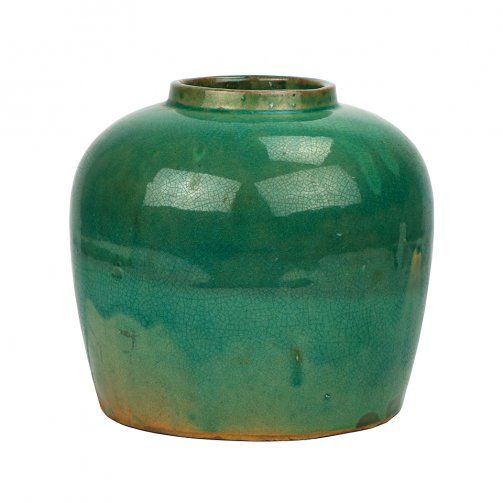Vintage Green Ginger Jar