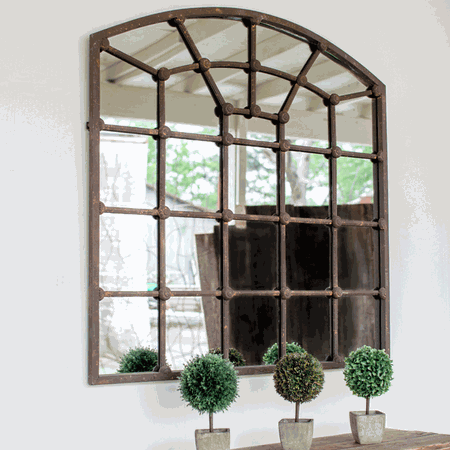 Arched Iron Mirror