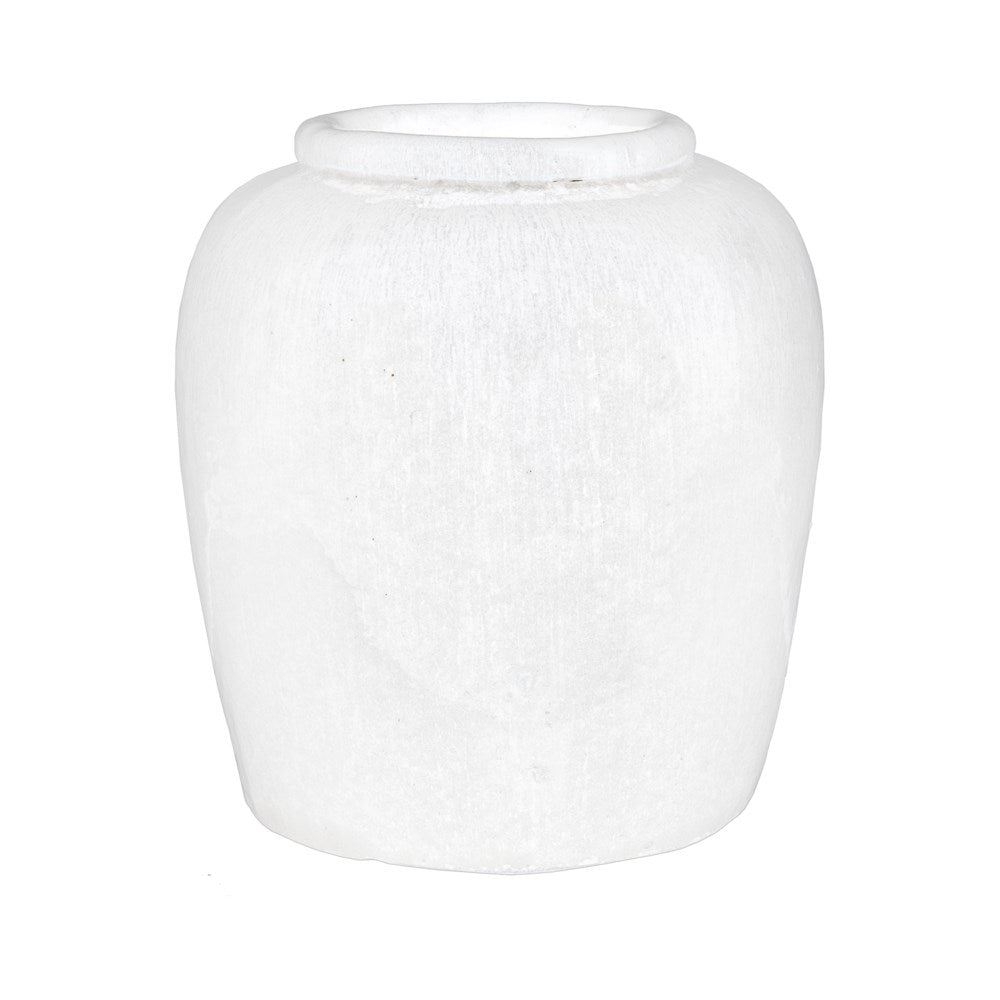 Thea Stoneware Vase, White