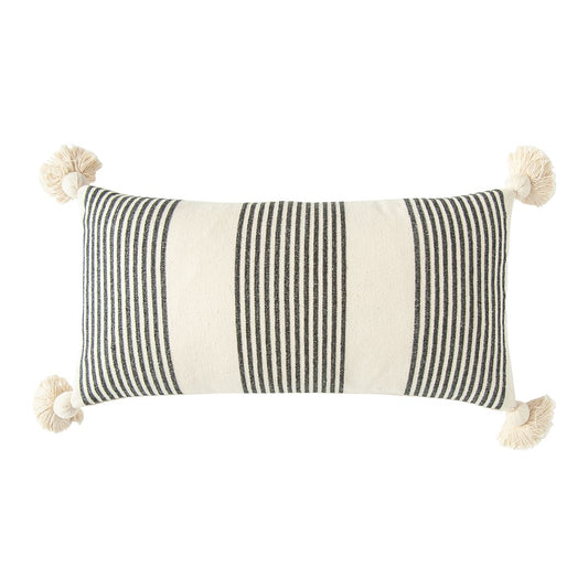 Striped Lumbar Pillow w/ Tassels