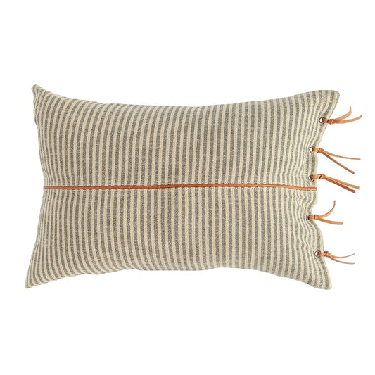 Cotton Ticking Striped Lumbar Pillow
