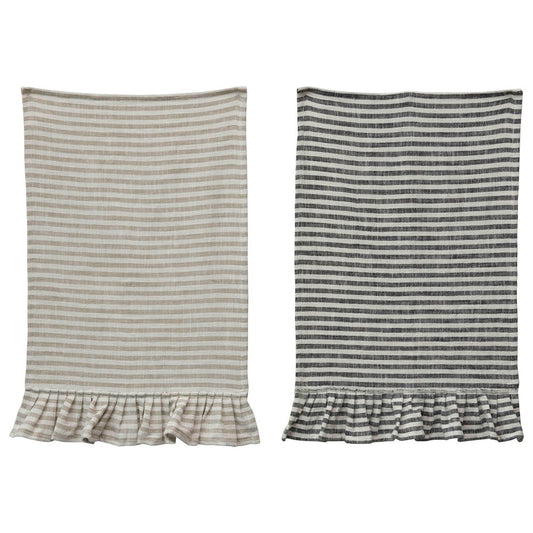 Striped Tea Towels w/ Ruffle