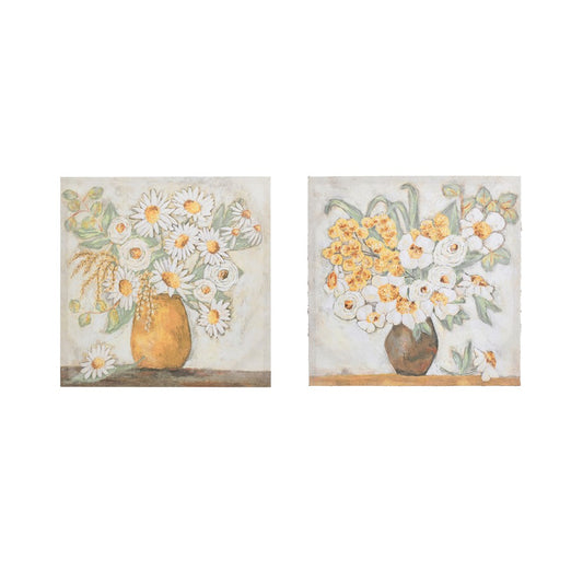 20" Square Canvas w/ Flowers in Vase